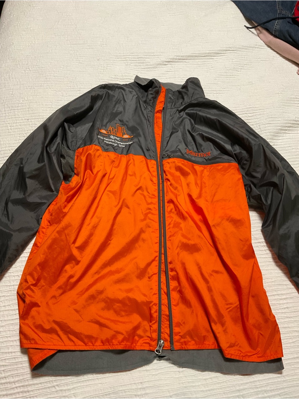 Marmot Men’s Orange and Gray Windbreaker Jacket